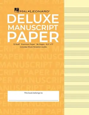 Hal Leonard Deluxe Wirebound Manuscript Paper Notebook with gold cover and 12 staves