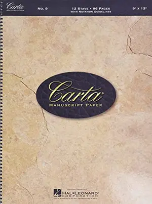 Hal Leonard Carta No. 9 spiral manuscript paper notebook with music notation guide