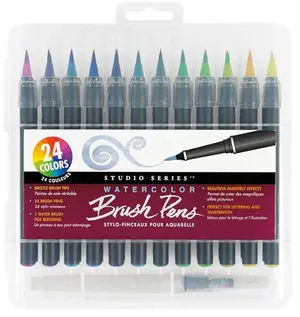 Studio Series watercolor brush marker pens in reusable case