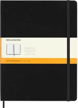 Moleskine Classic Notebook, Hard Cover, XL, Ruled, Black