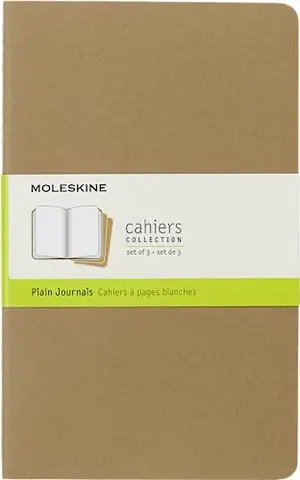Moleskine Cahier Journal, Soft Cover, Large, Plain, Set of 3