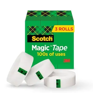 Three rolls of Scotch Magic Tape, invisible matte finish