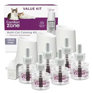 Comfort Zone multi-cat calming diffuser value kit with 3 diffusers and 6 refills