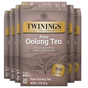Twinings of London Pure Oolong Tea Bags box with individually wrapped tea bags