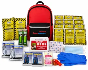 Ready America 2-person survival kit backpack in red
