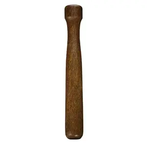 Winco lacquered walnut wooden muddler for traditional bartending