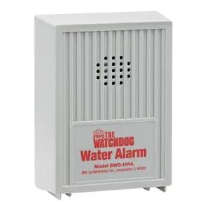 Basement Watchdog water alarm with detachable sensor on a white background