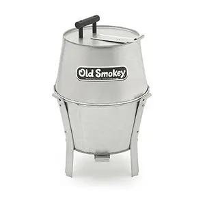 Old Smokey Charcoal Grill #14, small silver aluminized steel grill