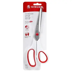 SINGER fabric scissors with red comfort grip handles