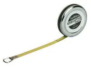 Lufkin diameter tape measure with yellow clad blade and polished chrome case