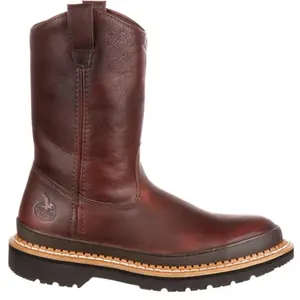 Georgia Giant steel toe pull-on work boots in soggy brown