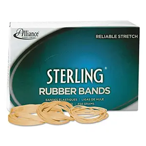 Box of Alliance Sterling Size #62 rubber bands in natural crepe beige