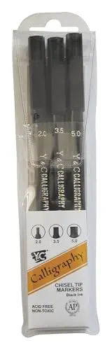 Yasutomo Y and C Water Based Calligraphy Markers chisel tip black