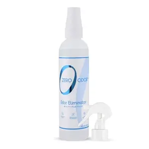 Zero Odor multi-purpose spray on a bathroom shelf