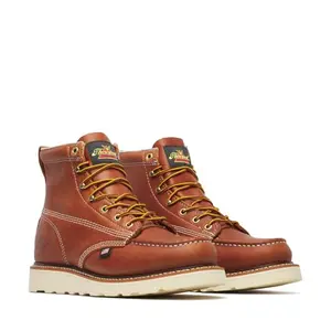 Thorogood American Heritage 6-inch moc toe work boots in tobacco leather