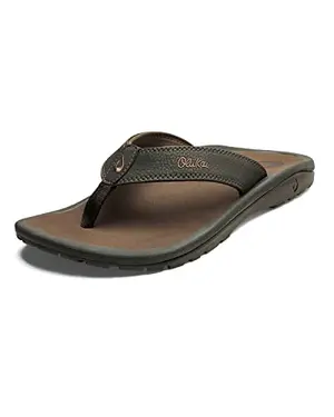 OLUKAI Ohana men's dark Java beach sandals with arch support