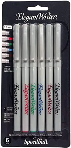 Speedball Elegant Writer calligraphy marker set with six assorted colors