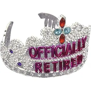 Sparkly retirement tiara saying Officially Retired by Rubies