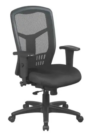Coal black Office Star ProGrid manager's chair with synchro tilt and adjustable seat
