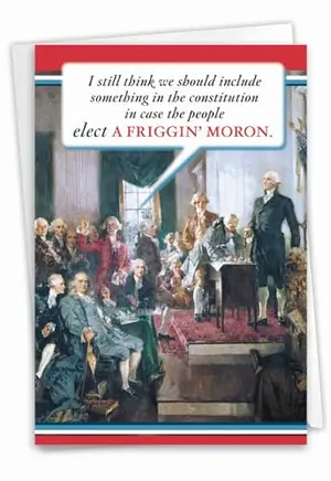 NobleWorks funny political birthday card with Constitution joke
