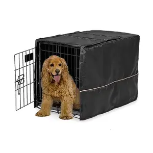 MidWest Homes for Pets medium black dog crate cover on a 30-inch crate