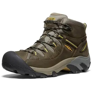 KEEN Targhee 2 Mid waterproof hiking boots in a muddy trail