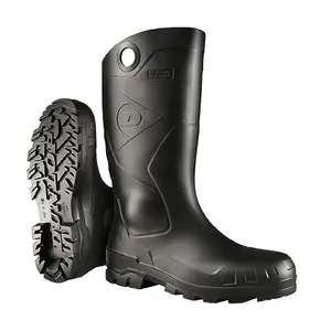 DUNLOP Chesapeake steel toe rubber boots in black with wide calf opening
