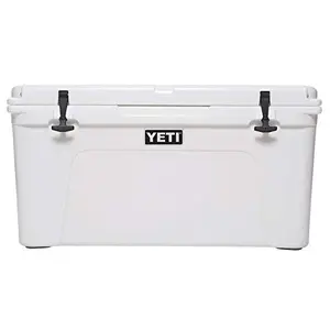 YETI Tundra 75 white large cooler filled with ice and drinks