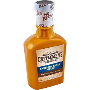 Cattlemen's Carolina Tangy Gold BBQ Sauce drizzled over pulled pork
