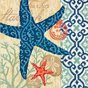 Dimensions Starfish needlepoint kit with 12 mesh cotton canvas and presorted thread