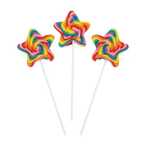 Fun Express star shaped rainbow swirl lollipops for kids