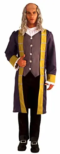 Forum Novelties Ben Franklin costume jacket with attached vest and jabot