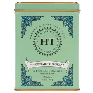 Harney & Sons Peppermint Herbal Tin with vibrant green design