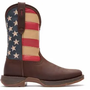 Patriotic mens cowboy boots with rebel flag design by Durango