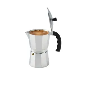 IMUSA silver 9-cup moka pot with side pour spout
