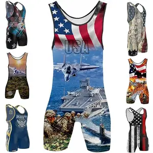 4 Time All American US Army-Navy sublimated wrestling singlet