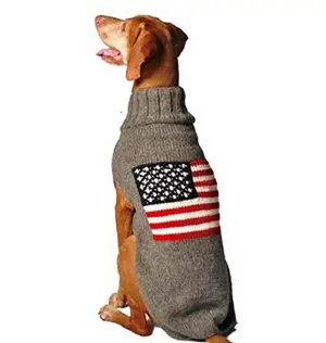 Chilly Dog American Flag Dog Sweater in cozy wool knit