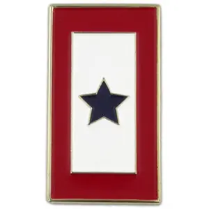 PinMart rectangular one blue star lapel pin against a white background