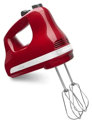 KitchenAid hand mixer in Empire Red