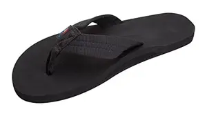 Rainbow Sandals Men's Cloud Sandals in black with soft cushiony top sole and polyester strap
