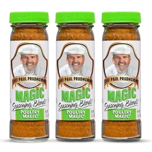 Chef Paul Magic Poultry Seasoning bottles