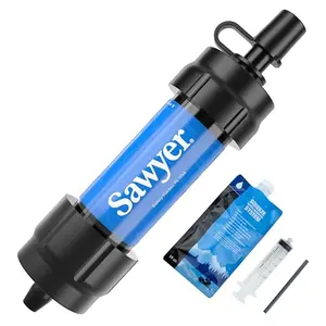 Sawyer Mini water filter attached to a squeeze pouch