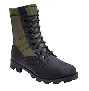 Rothco 8-inch jungle boots in olive drab with vent holes and Panama sole