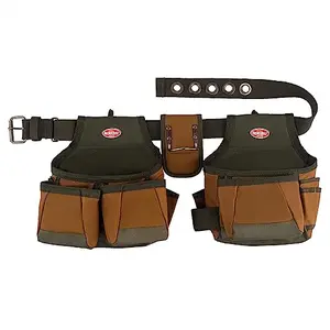Bucket Boss 50200 Two Bag Tool Belt with barrel-bottom pouches and 12 pockets