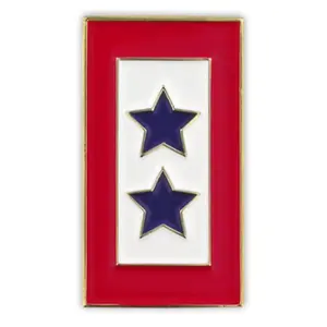 Box of 5 PinMart two blue stars lapel pins with clutch backs