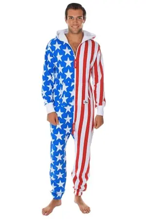 Tipsy Elves American Flag jumpsuit with full zip and pockets