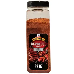 Large 27oz container of McCormick Grill Mates Barbecue Seasoning