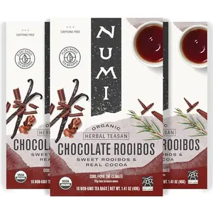 Numi Organic Chocolate Rooibos tea box