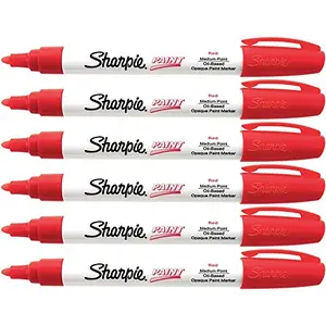 Sharpie Paint Sharpie Oil Base Medium Point Red 6 Pack