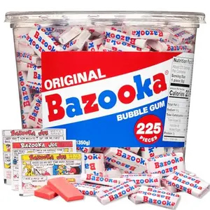 Bazooka bubble gum bulk tub with 225 individually wrapped pieces